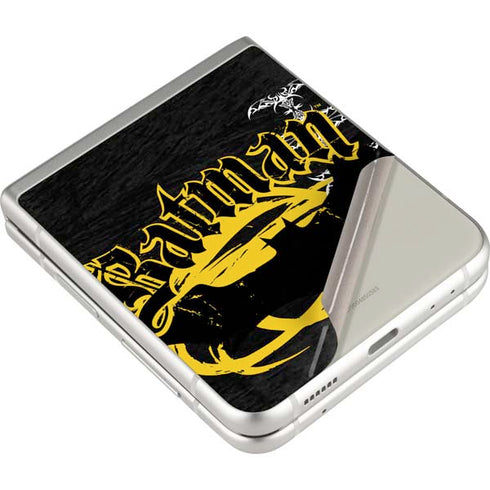 DC Comics Batman Dark Knight Logo Yellow & Black Galaxy Z Flip3 5G Skin